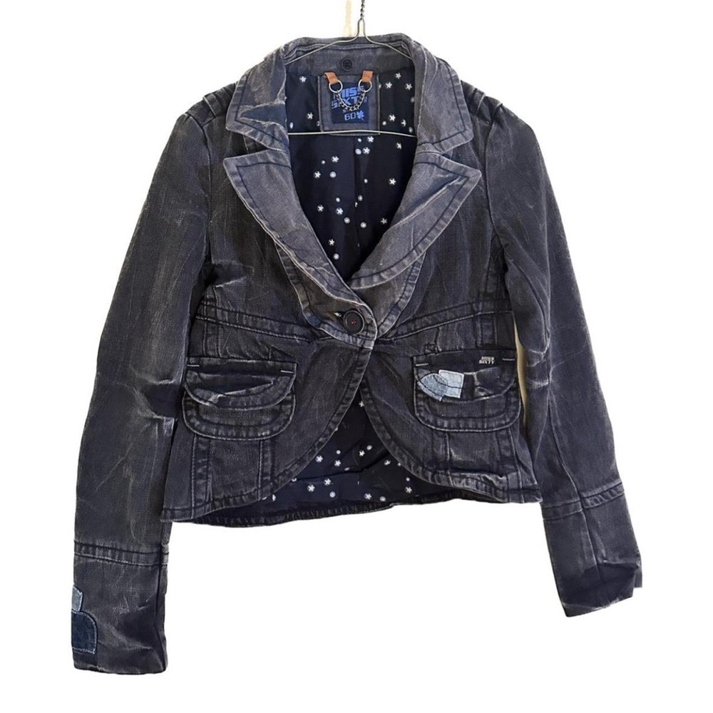 Miss Sixty’s denim patch work jacket Worn style Pre loved piece Size: xsmall